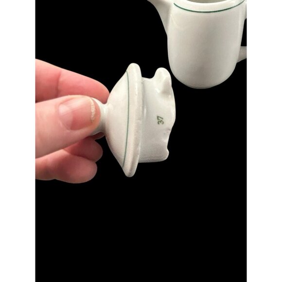 Individual Tea Coffee Pot Bauscher Weiden Porcelain Restaurant ware Green Stripe - Picture 10 of 10